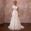 Illusion Neck Wedding Dresses with Botanical Lace Details