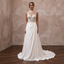 Illusion Neck Wedding Dresses with Floral Lace Panels