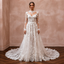 Illusion Sleeve Wedding Gown with Floral Lace - Apparel & Accessories > Clothing > Wedding & Bridal Party Dresses > Wedding Dresses - Mignonette Bridal