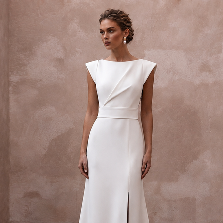 Italian Crepe Wedding Dresses with Sleek Minimalism