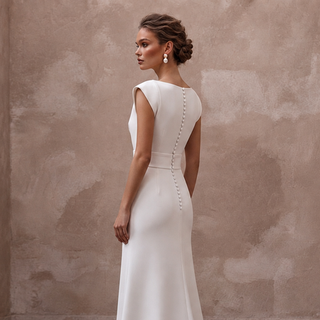 Italian Crepe Wedding Dresses with Sleek Minimalism