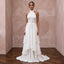 Ivory Georgette Halter Neck Flowing A-Line Beach Destination Wedding Dress