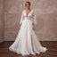 Ivory Georgette Plunge V-Neck Flowing Maxi Dress for Tropical Elopement