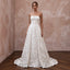 Ivory Laser-Cut Floral Faille Strapless Modern Wedding Dress