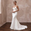Ivory Matte Satin Ruched Bodice Strapless Fit-and-Flare Wedding Dress