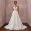 Ivory Organza Floral Applique Strapless Sweetheart A-Line Dress