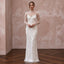 Ivory Pearl - Embellished Mesh Overlay Column Dress for Post - Wedding Brunch - Apparel & Accessories > Clothing > Wedding & Bridal Party Dresses > Wedding Dresses - Mignonette Bridal