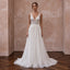 Ivory Sequin Tulle V-Neck A-Line Dress for Twilight Ceremony