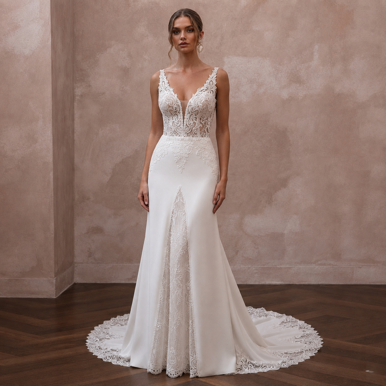 Ivory Wedding Dresses with Chantilly Lace Details Main image