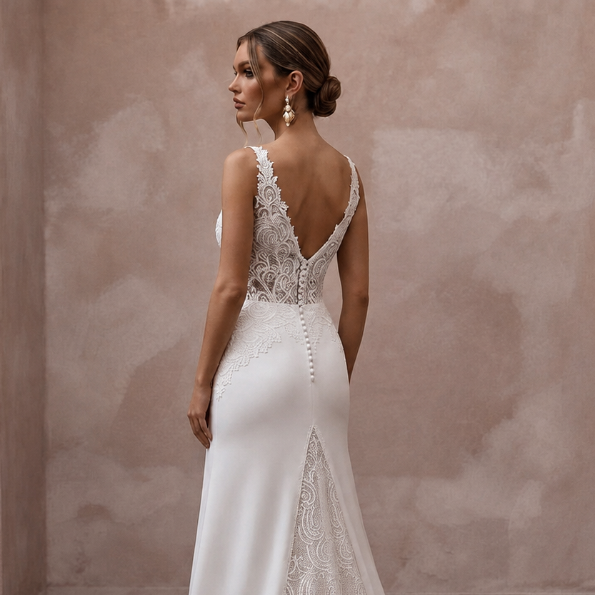 Ivory Wedding Dresses with Chantilly Lace Details