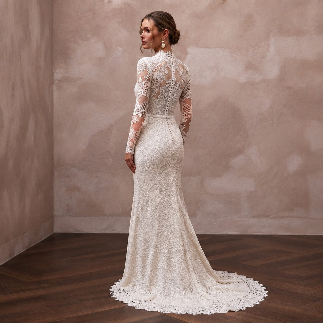 Ivory Wedding Dresses with Classic French Lace - Apparel & Accessories > Clothing > Wedding & Bridal Party Dresses > Wedding Dresses - Mignonette