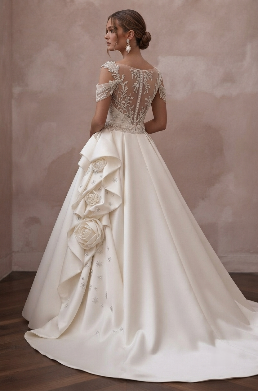 Ivory Wedding Dresses with Timeless Satin Elegance Secondary image