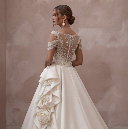 Ivory Wedding Dresses with Timeless Satin Elegance