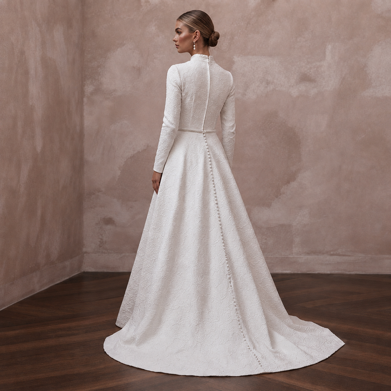 Jacquard Bridal Dresses with Elegant Floral Textures Secondary image