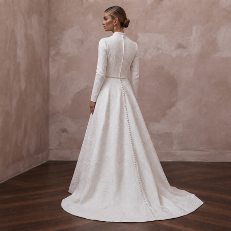 Jacquard Bridal Dresses with Elegant Floral Textures