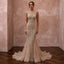 Jewel - Encrusted Nude Mesh Mermaid Wedding Dress for Anniversary Gala - Apparel & Accessories > Clothing > Wedding & Bridal Party Dresses > Wedding Dresses - Mignonette Bridal