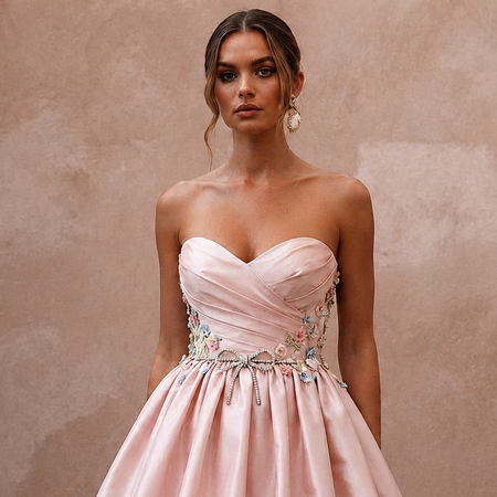 Joyful Blush Silk Taffeta Bubble Mini for Surprise Reception