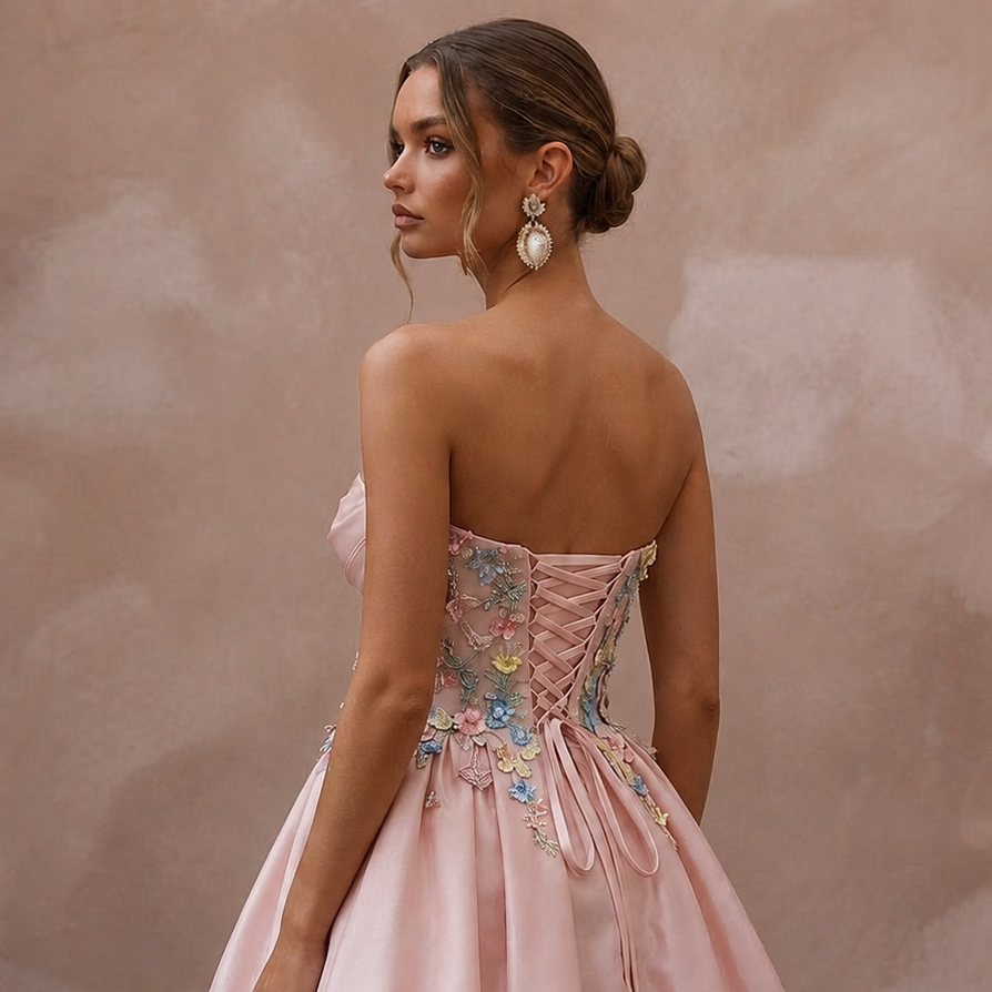 Joyful Blush Silk Taffeta Bubble Mini for Surprise Reception - Apparel & Accessories > Clothing > Wedding & Bridal Party Dresses > Wedding Dresses - Mignonette Bridal