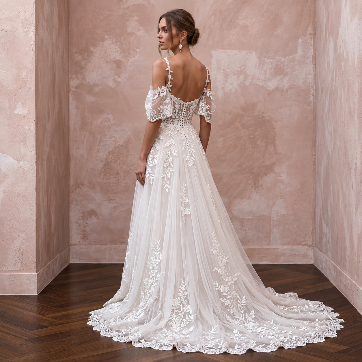 Lace Bridal Dress for a Countryside Manor Wedding Secondary image