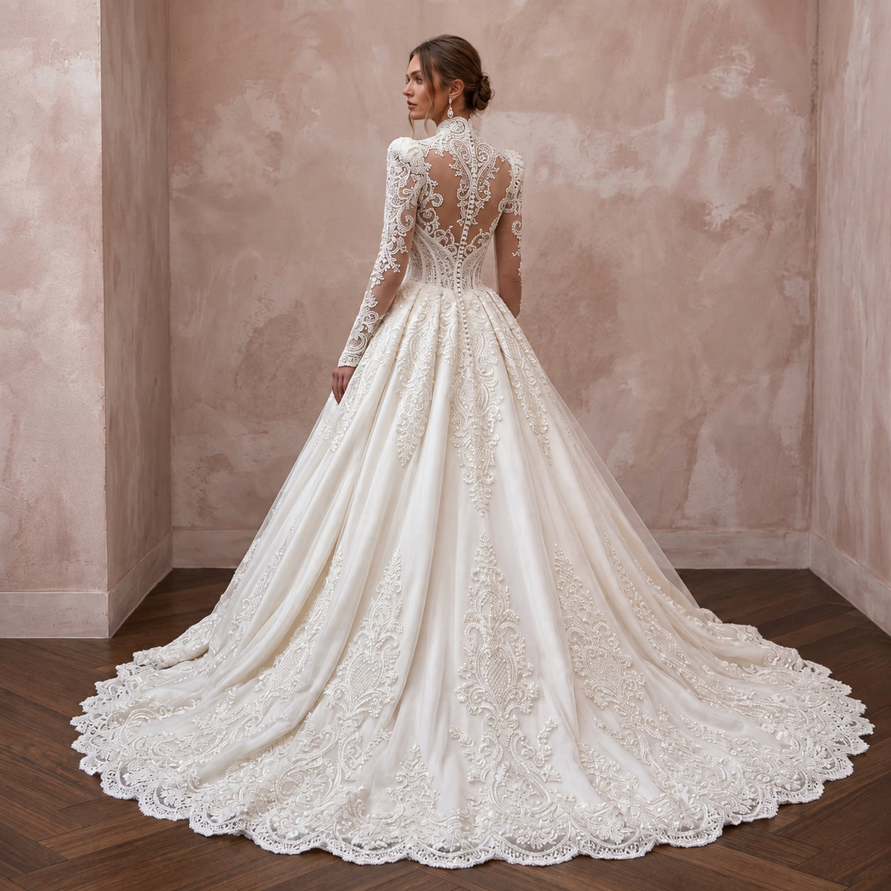 Lace Bridal Gown for a European Castle Wedding Secondary image