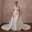 Lace Trumpet Bridal Gown with Detachable Train - Apparel & Accessories > Clothing > Wedding & Bridal Party Dresses > Wedding Dresses - Mignonette Bridal