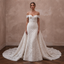 Lace Trumpet Bridal Gown with Detachable Train - Apparel & Accessories > Clothing > Wedding & Bridal Party Dresses > Wedding Dresses - Mignonette Bridal