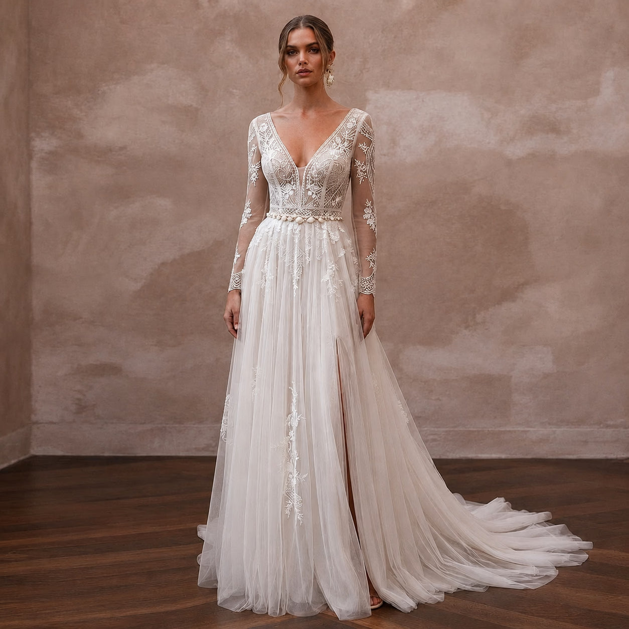 Lightweight A - Line Wedding Dress for a Destination Beach Ceremony - Apparel & Accessories > Clothing > Wedding & Bridal Party Dresses > Wedding Dresses - Mignonette Bridal
