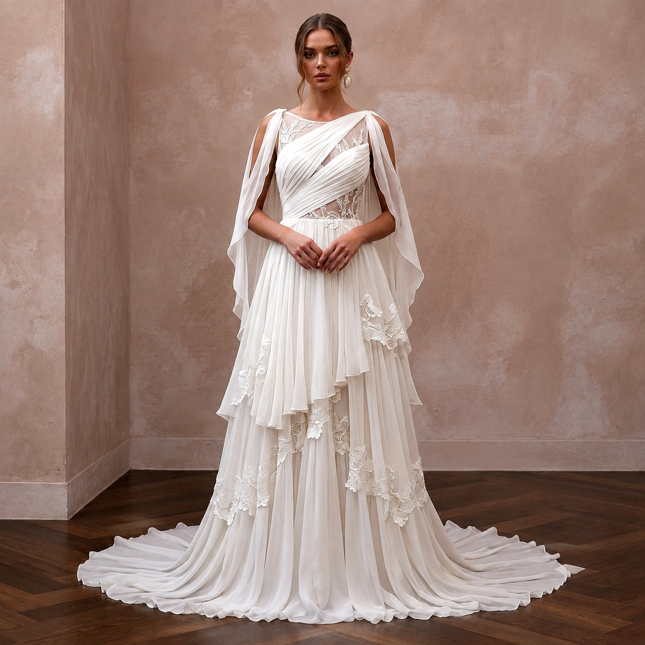 Lightweight Chiffon Wedding Dresses with Graceful Movement Main image