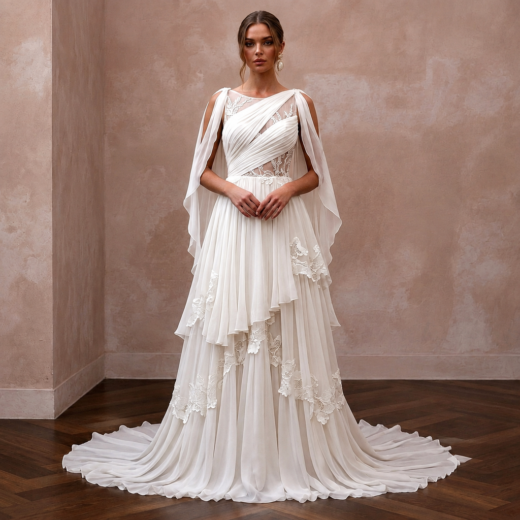 Lightweight Chiffon Wedding Dresses with Graceful Movement