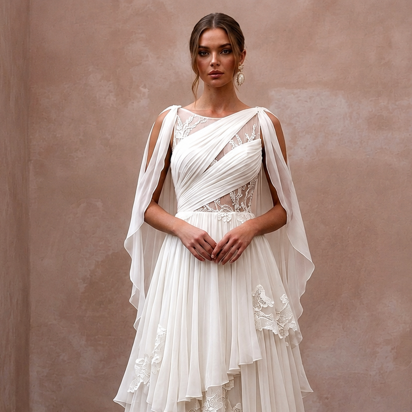 Lightweight Chiffon Wedding Dresses with Graceful Movement