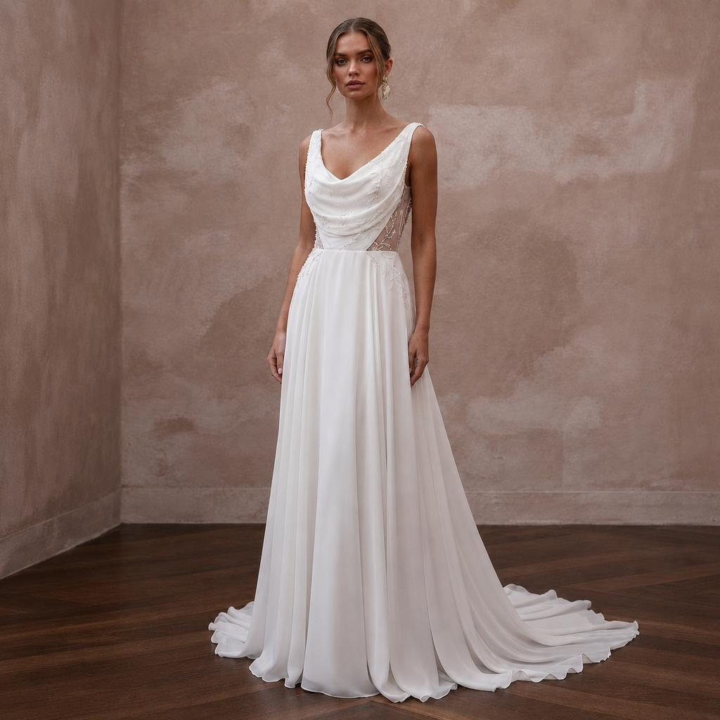 Lightweight Georgette Wedding Dresses with Graceful Flow