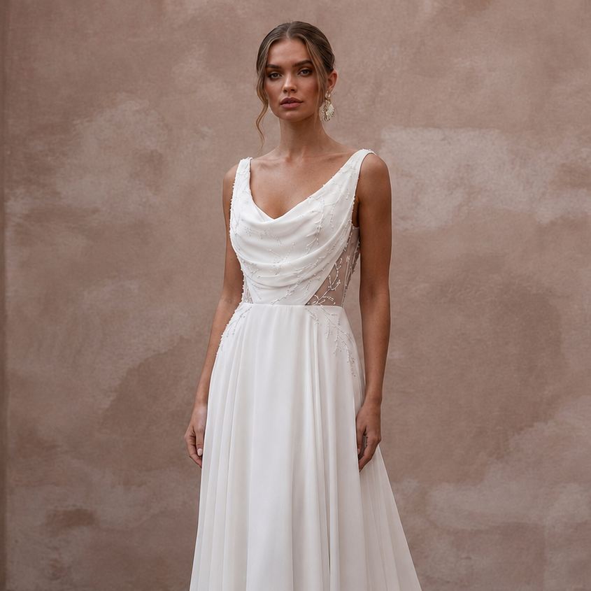 Lightweight Georgette Wedding Dresses with Graceful Flow