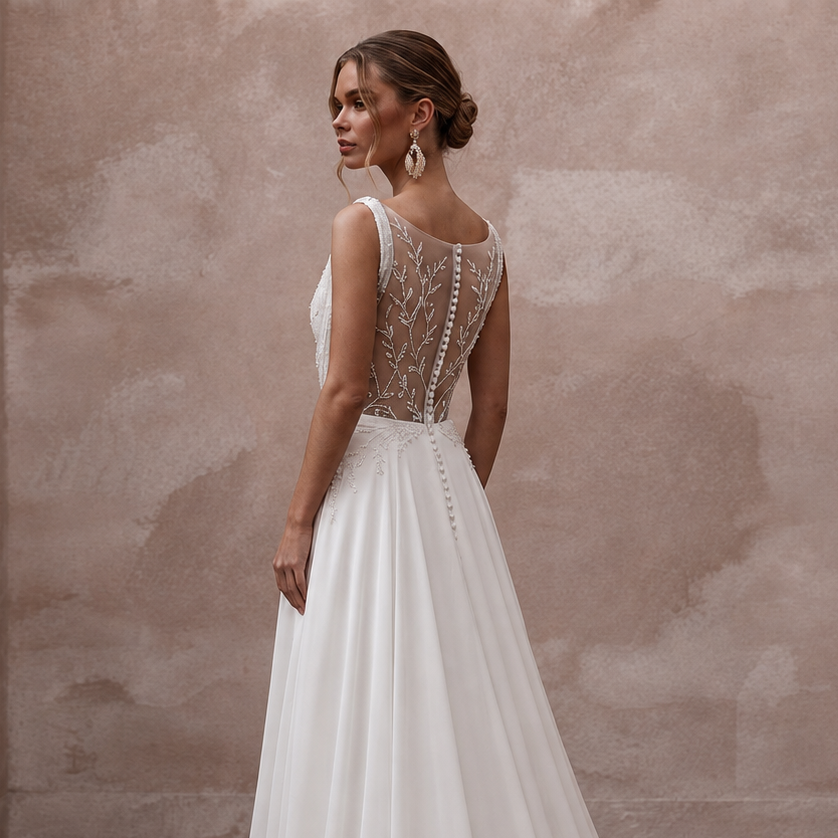 Lightweight Georgette Wedding Dresses with Graceful Flow