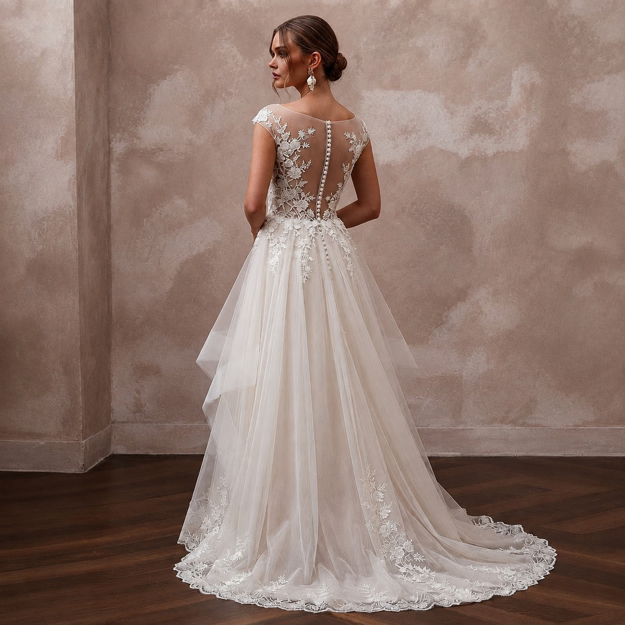Lightweight Tulle Wedding Dress for a Spring Wedding