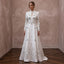 Long Sleeve A-Line Bridal Dress for a Christmas Wedding
