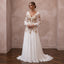 Long Sleeve Chiffon Wedding Dress for an Autumn Elopement