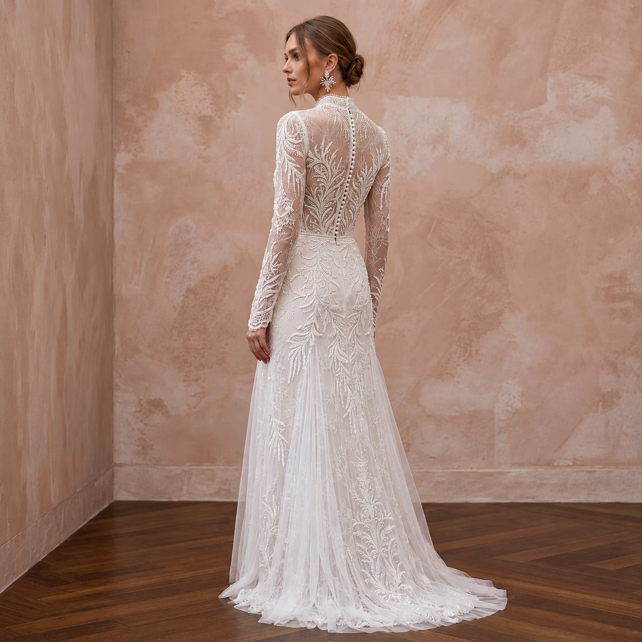 Long Sleeve Lace Wedding Dress for a Snowy Mountain Elopement Secondary image