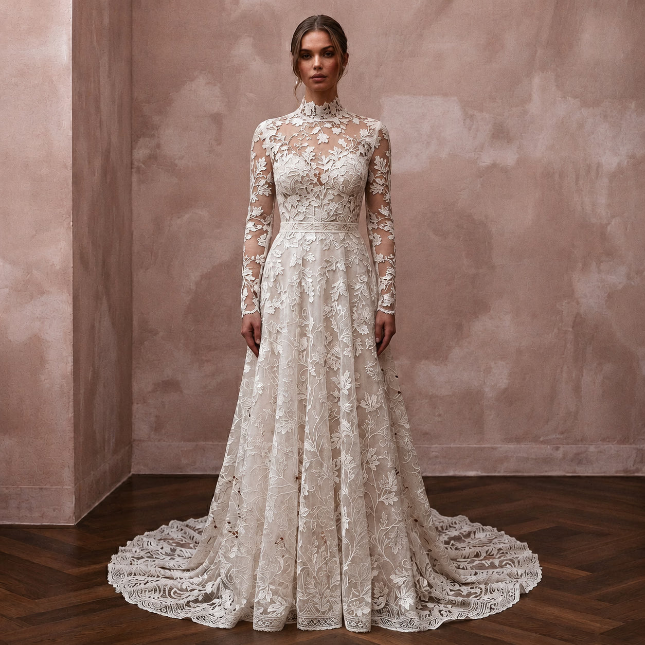 Long Sleeve Lace Wedding Dress for an Autumn Wedding
