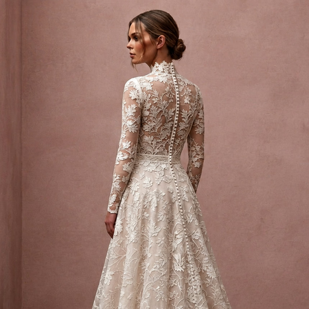 Long Sleeve Lace Wedding Dress for an Autumn Wedding