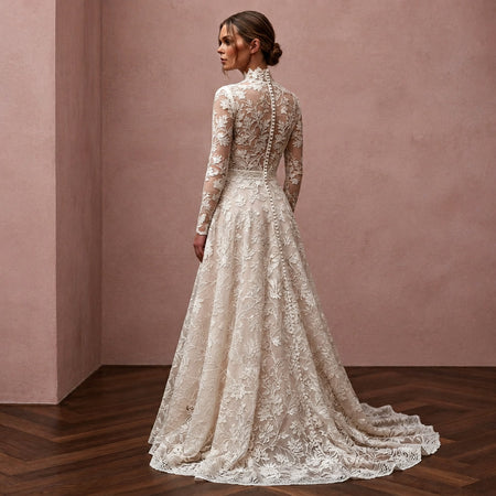 Long Sleeve Lace Wedding Dress for an Autumn Wedding