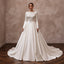 Long Sleeve Satin Bridal Dress for a Formal Cathedral Wedding