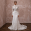Long Sleeve Wedding Dresses with Pearl Button Cuffs