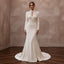 Luxurious Ivory Velvet Mermaid Dress for Winter Rehearsal Dinner - Apparel & Accessories > Clothing > Wedding & Bridal Party Dresses > Wedding Dresses - Mignonette Bridal