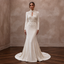 Luxurious Ivory Velvet Mermaid Dress for Winter Rehearsal Dinner