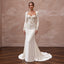 Luxurious Ivory Velvet Mermaid Wedding Dress for Winter Rehearsal Dinner