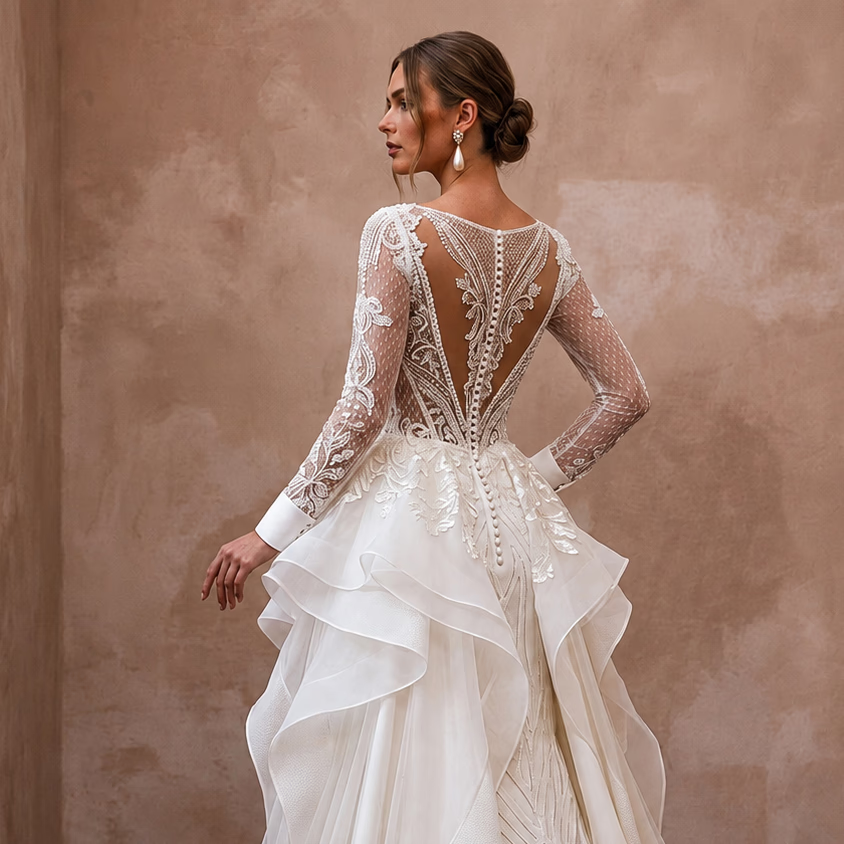 Luxury Bridal Gowns in Silk, Satin, Lace, Organza, Crepe, and Tulle - Apparel & Accessories > Clothing > Wedding & Bridal Party Dresses > Wedding Dresses - Mignonette Bridal