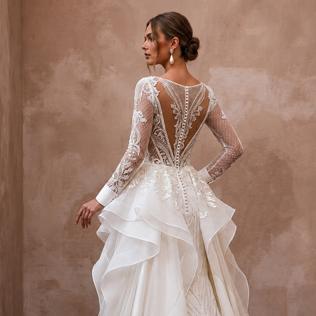 Luxury Bridal Gowns in Silk, Satin, Lace, Organza, Crepe, and Tulle
