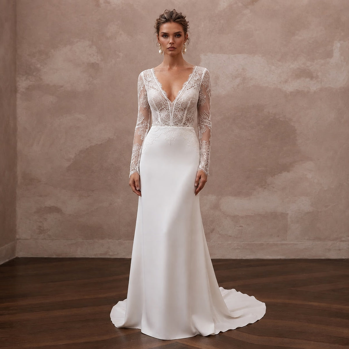 Luxury Bridal Gowns with French Lace Elegance - Apparel & Accessories > Clothing > Wedding & Bridal Party Dresses > Wedding Dresses - Mignonette Bridal Main image