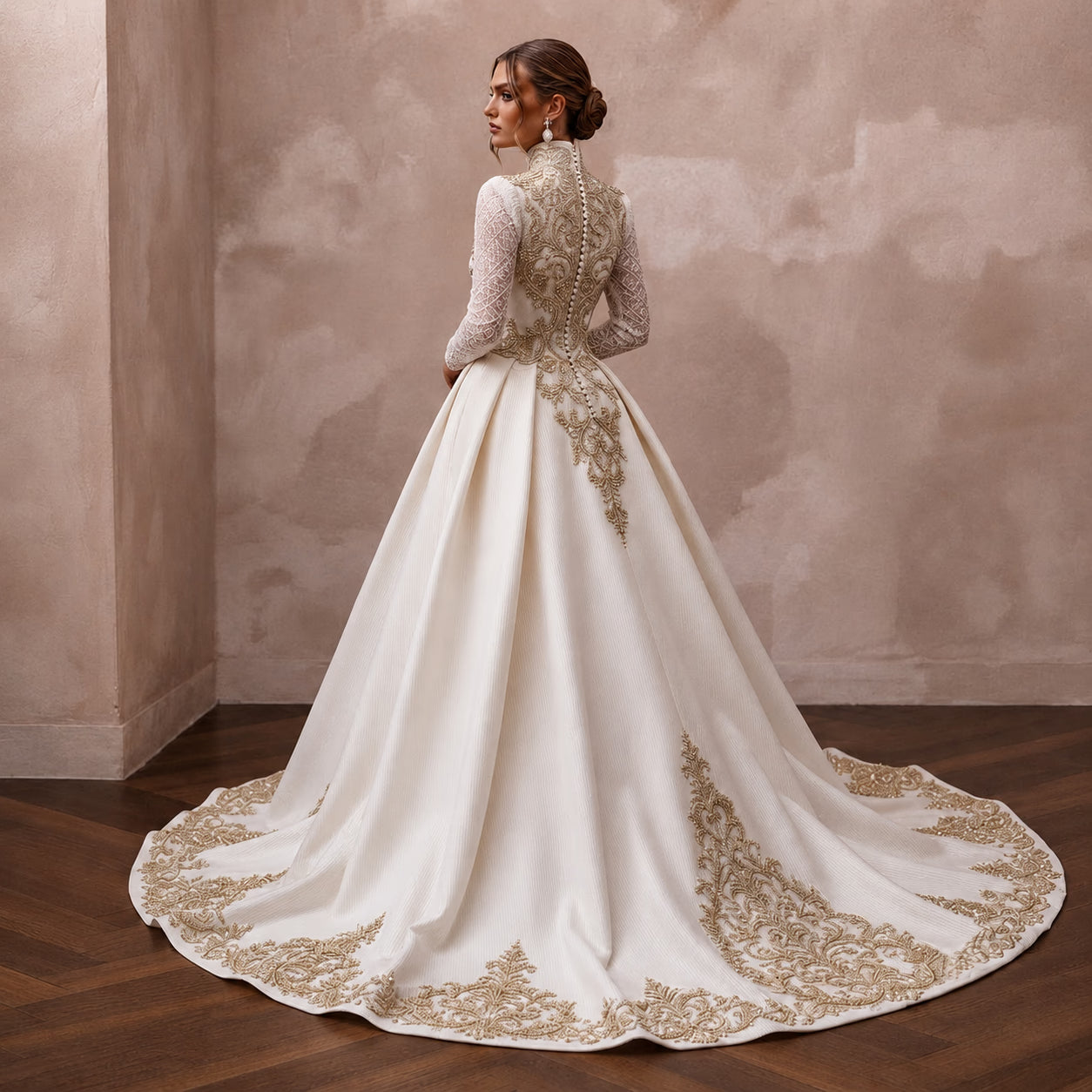 Luxury Silk Ottoman Wedding Dresses with Regal Elegance - Apparel & Accessories > Clothing > Wedding & Bridal Party Dresses > Wedding Dresses - Mignonette Bridal