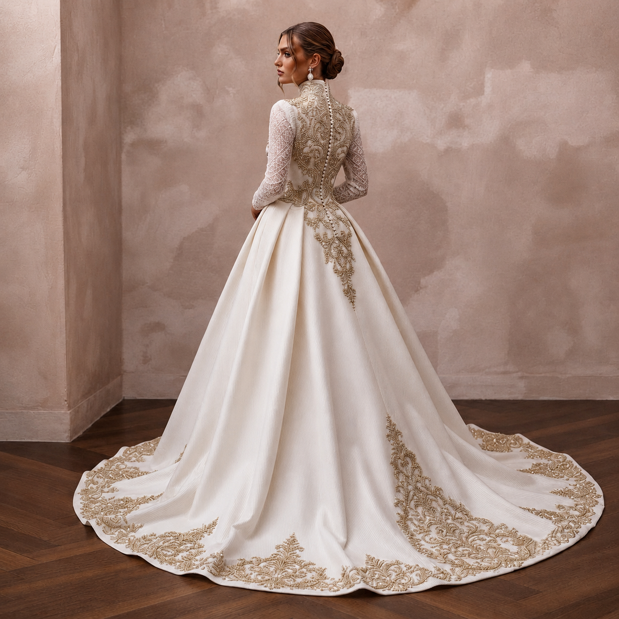 Luxury Silk Ottoman Wedding Dresses with Regal Elegance